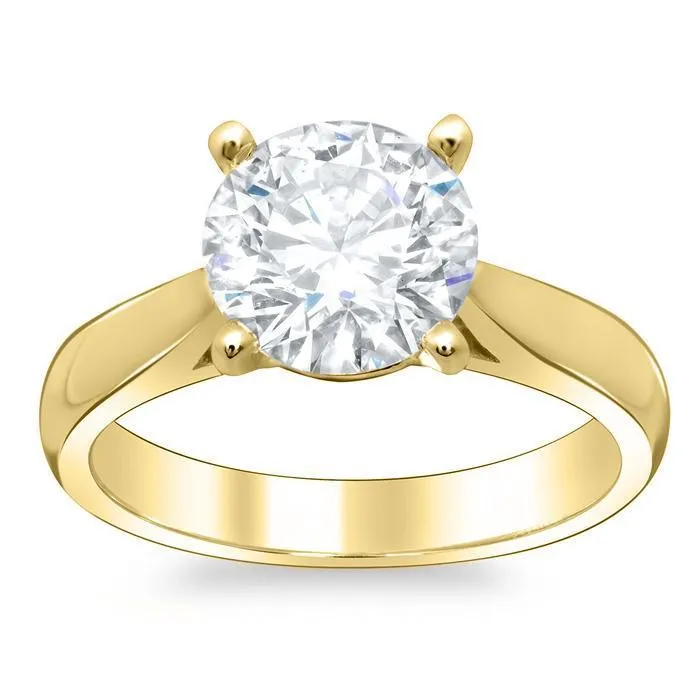 deBebians Round Open Tapered Solitaire Engagement Ring 27mm Rings