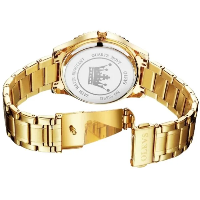 Divine Inspiration Styles Earrings OLEVS Mens Luxury Fine Fashion Premium Top Quality Genuine Diamonds Dial Design Stainless Steel Gold Silver Green Watch