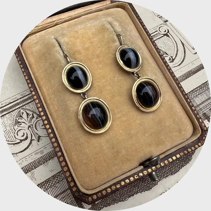 Earrings 21stfinds Banded Agate Drop Earrings