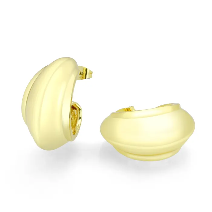 Earrings Alamode 3W1739G Flash Gold Brass Earring with NoStone in No Stone