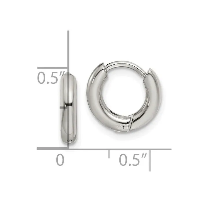 Earrings Chisel Stainless Steel Polished 25mm Hinged Hoop Earrings Earrings Chisel Stainless Steel Polished 25mm Hinged Hoop Earrings