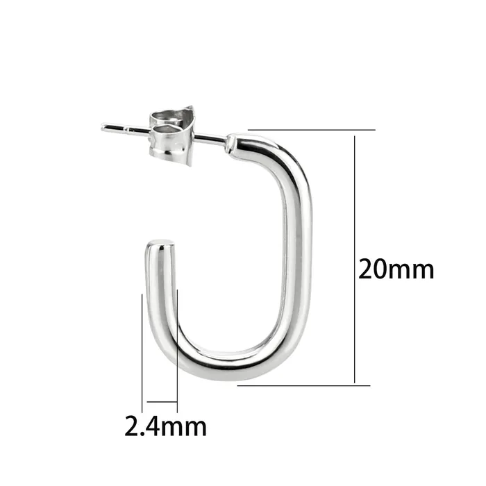 Earrings TK3846 High Polished Minimalist Stainless Steel Earrings Alamode Earrings TK3846 High Polished Minimalist Stainless Steel Earrings Alamode