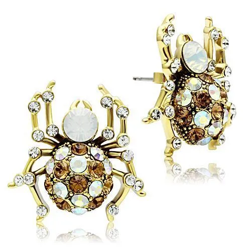 GL347 IP GoldIon Plating Brass Earrings with Top Grade Crystal in Multi Color Alamode Earrings GL347 IP GoldIon Plating Brass Earrings with Top Grade Crystal in Multi Color Alamode Earrings