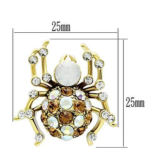 GL347 IP GoldIon Plating Brass Earrings with Top Grade Crystal in Multi Color Alamode Earrings