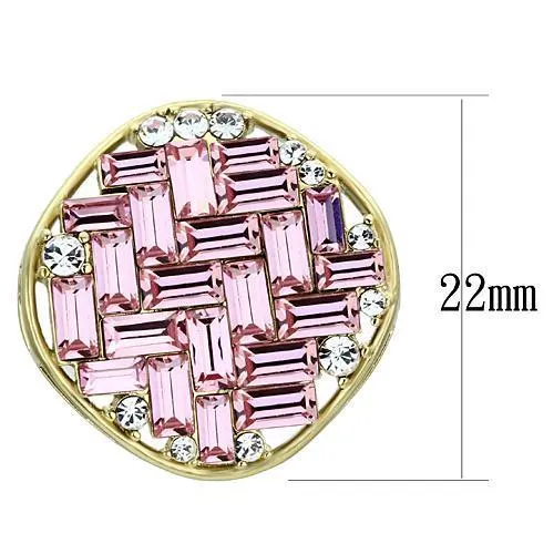 GL348 IP GoldIon Plating Brass Earrings with Top Grade Crystal in Rose Alamode Earrings