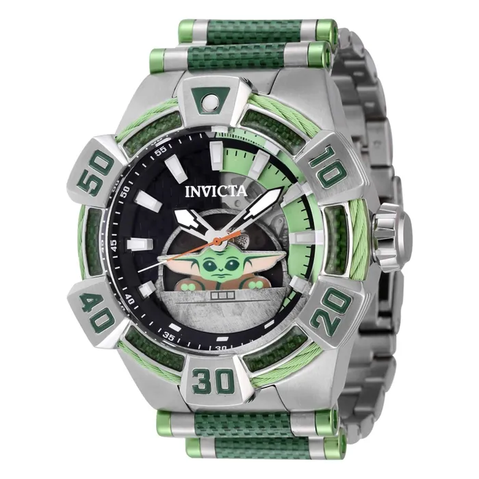 Invicta Bracelets Invicta Mens Automatic Watch Star Wars The Child Silver Green Bracelet 40607 Invicta Bracelets Invicta Mens Automatic Watch Star Wars The Child Silver Green Bracelet 40607
