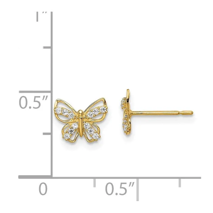 Jewelry Earrings Madi K Kids 14k Butterfly CZ Stud Earrings Jewelry Earrings Madi K Kids 14k Butterfly CZ Stud Earrings