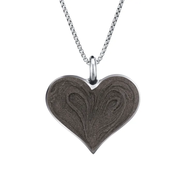 Large Heart Cremation Necklace in 14K White Gold closebymejewelry Necklaces