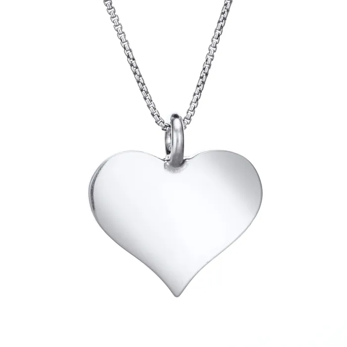 Large Heart Cremation Necklace in 14K White Gold closebymejewelry Necklaces