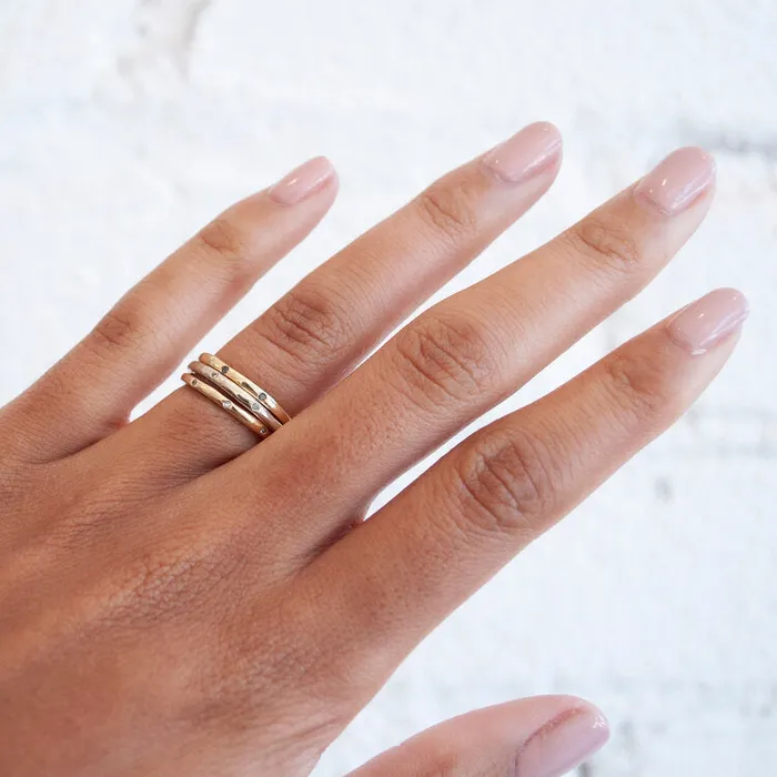Lauren Wolf Jewelry Eight Black Diamond Band Rings