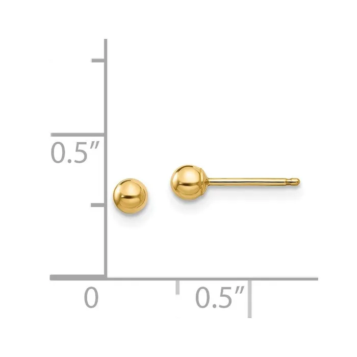 Madi K Kids 14k Polished 3mm Ball Post Earrings Jewelry Earrings Madi K Kids 14k Polished 3mm Ball Post Earrings Jewelry Earrings