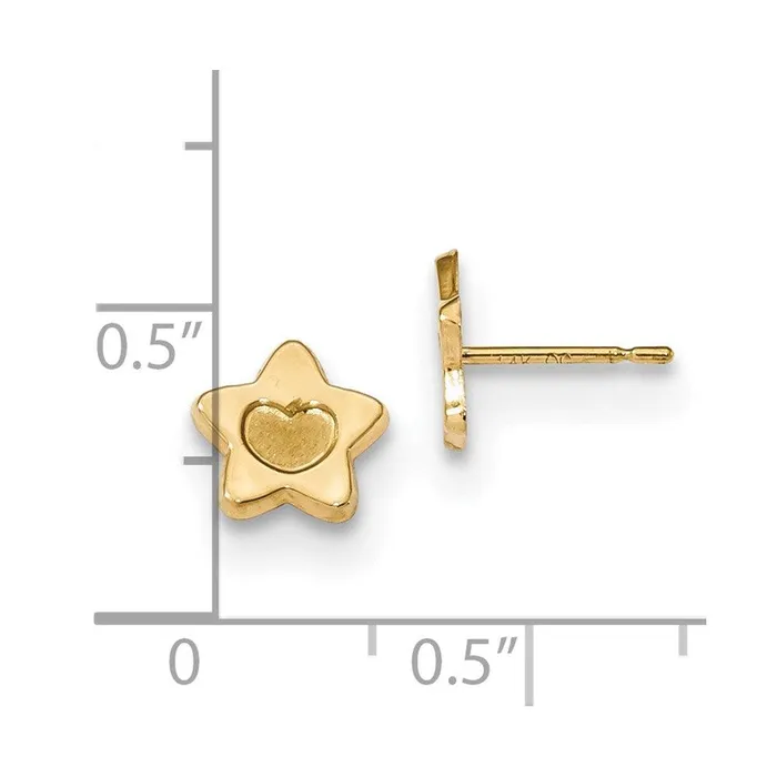 Madi K Kids 14k Satin and Polished Heart in Star Post Earrings Jewelry Earrings Madi K Kids 14k Satin and Polished Heart in Star Post Earrings Jewelry Earrings