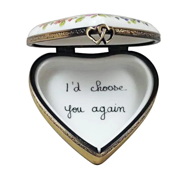 Necklaces Rochard 50th Anniversary Heart Limoges Box Rochard Limoges