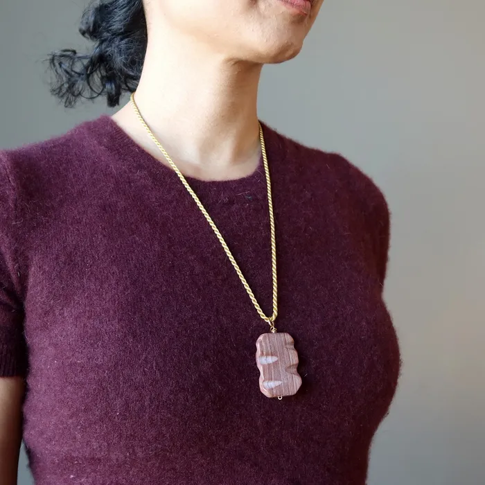 Necklaces Satin Crystals Marble Necklace Redline Rectangle Stone Gold Cord