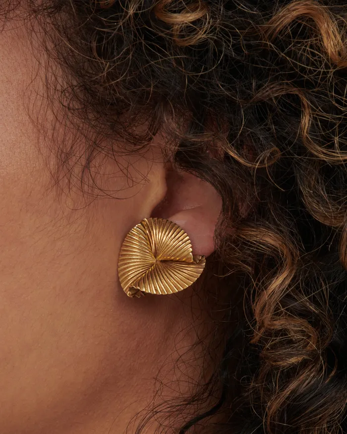 ORLANDO GOLD REFINERY Earrings Fan ClipOn Earrings