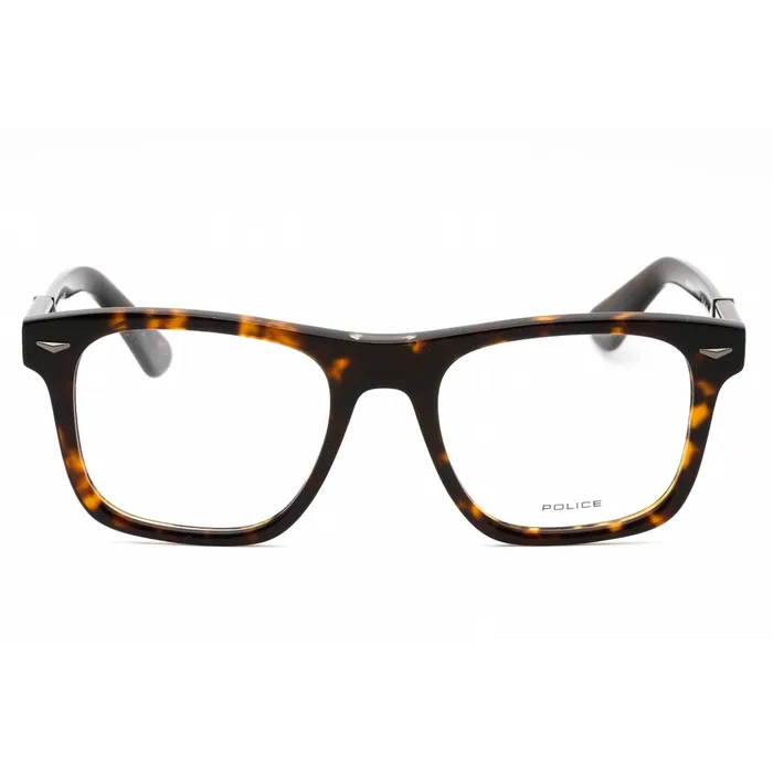 Police Rings Police Mens Eyeglasses Shiny Havana Acetate Square Full Rim Frame VPLL72M 0722