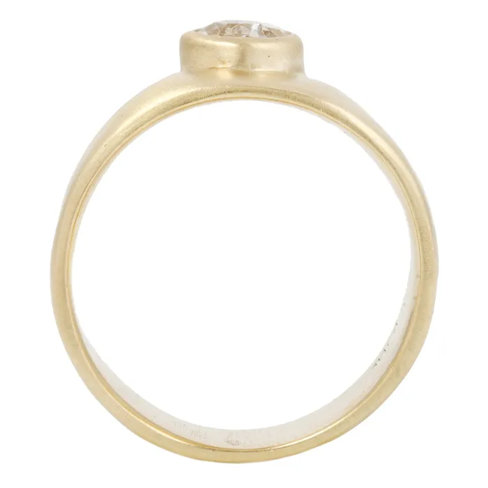 Rebecca Overmann Rings Pear Rose Cut Diamond Smooth Band