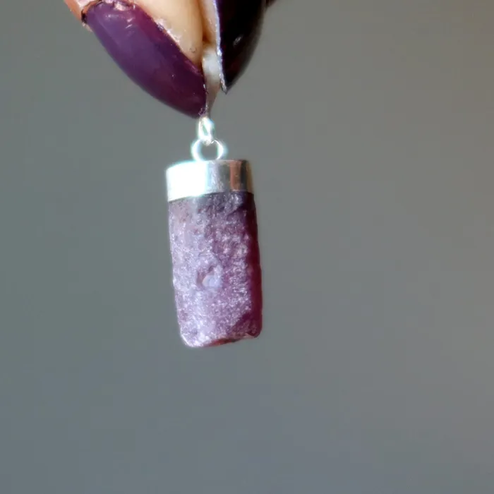 Red Ruby Pendant Real Raw Romance Gem Sterling Silver Satin Crystals Necklaces