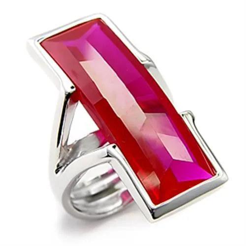 Rings Alamode 7X248 Rhodium 925 Sterling Silver Ring with Synthetic Garnet in Ruby Rings Alamode 7X248 Rhodium 925 Sterling Silver Ring with Synthetic Garnet in Ruby