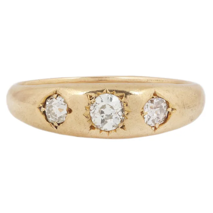 Rings Antique Vintage Jewelry Victorian Three Diamond Star Ring
