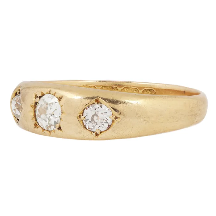 Rings Antique Vintage Jewelry Victorian Three Diamond Star Ring