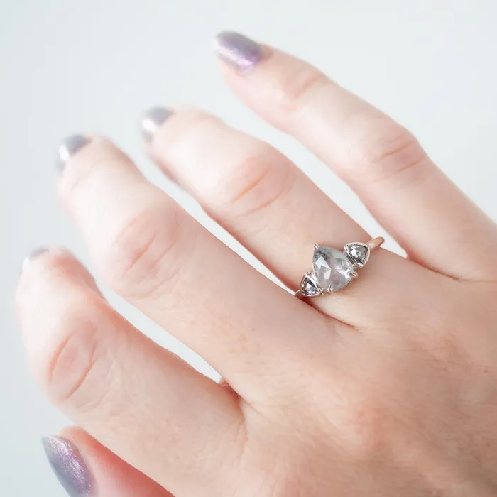 Rings Lunar Peaks Three Diamond Ring Lauren Wolf Jewelry