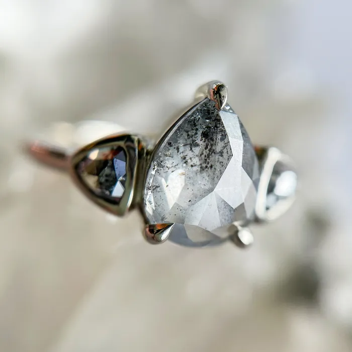 Rings Lunar Peaks Three Diamond Ring Lauren Wolf Jewelry