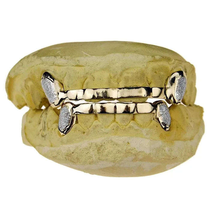 Rings Real 10K Solid Gold Diamond Dust TwoTone Canines Front Bar Custom Grillz Bling Cartel Admin Rings Real 10K Solid Gold Diamond Dust TwoTone Canines Front Bar Custom Grillz Bling Cartel Admin