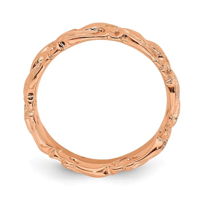 Rings Stackable Expressions Sterling Silver Stackable Expressions Pinkplated Carved Band QSK1673 Rings Stackable Expressions Sterling Silver Stackable Expressions Pinkplated Carved Band QSK1673