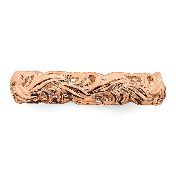Rings Stackable Expressions Sterling Silver Stackable Expressions Pinkplated Carved Band QSK1673 Rings Stackable Expressions Sterling Silver Stackable Expressions Pinkplated Carved Band QSK1673