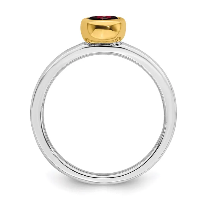 Rings Stackable Expressions Sterling Silver Stackable Expressions wGoldplated Garnet Ring QSK1875 Rings Stackable Expressions Sterling Silver Stackable Expressions wGoldplated Garnet Ring QSK1875