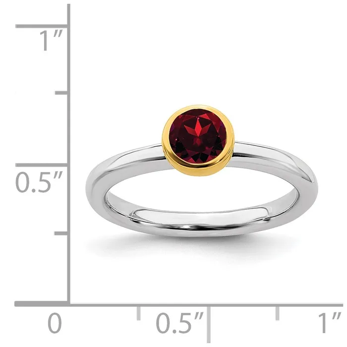 Rings Stackable Expressions Sterling Silver Stackable Expressions wGoldplated Garnet Ring QSK1875 Rings Stackable Expressions Sterling Silver Stackable Expressions wGoldplated Garnet Ring QSK1875