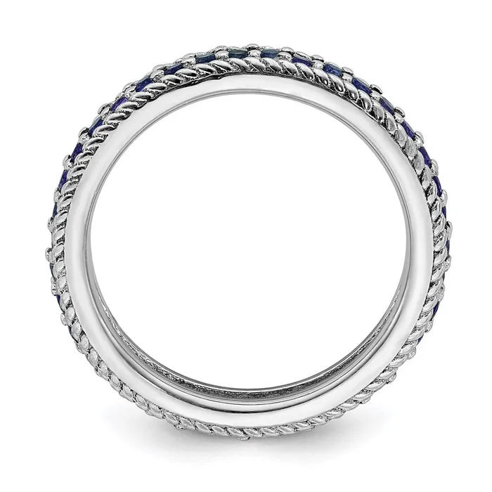 Rings Sterling Silver Stackable Expressions Polished Cr Sapphire Eternity Ring QSK573 Stackable Expressions Rings Sterling Silver Stackable Expressions Polished Cr Sapphire Eternity Ring QSK573 Stackable Expressions