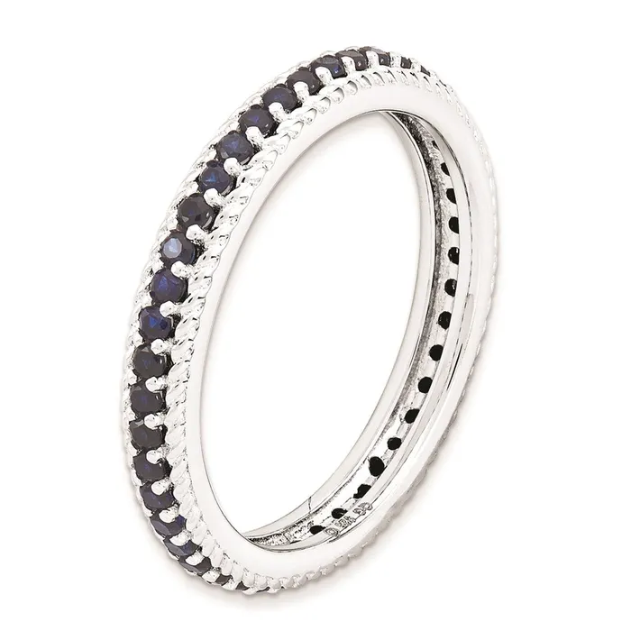 Rings Sterling Silver Stackable Expressions Polished Cr Sapphire Eternity Ring QSK573 Stackable Expressions Rings Sterling Silver Stackable Expressions Polished Cr Sapphire Eternity Ring QSK573 Stackable Expressions