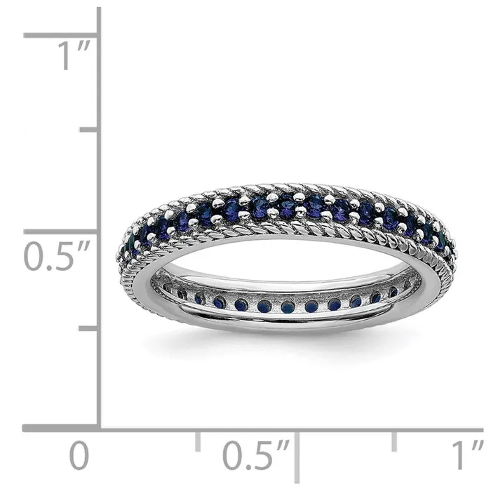 Rings Sterling Silver Stackable Expressions Polished Cr Sapphire Eternity Ring QSK573 Stackable Expressions Rings Sterling Silver Stackable Expressions Polished Cr Sapphire Eternity Ring QSK573 Stackable Expressions