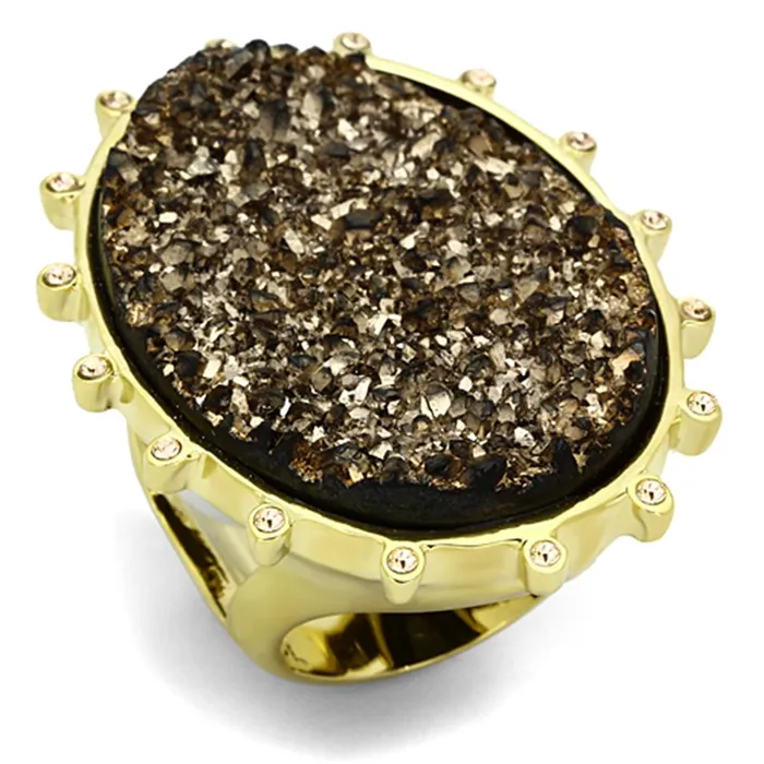 Rings VL087 IP GoldIon Plating Brass Ring with Synthetic Synthetic Stone in Champagne Alamode Rings VL087 IP GoldIon Plating Brass Ring with Synthetic Synthetic Stone in Champagne Alamode
