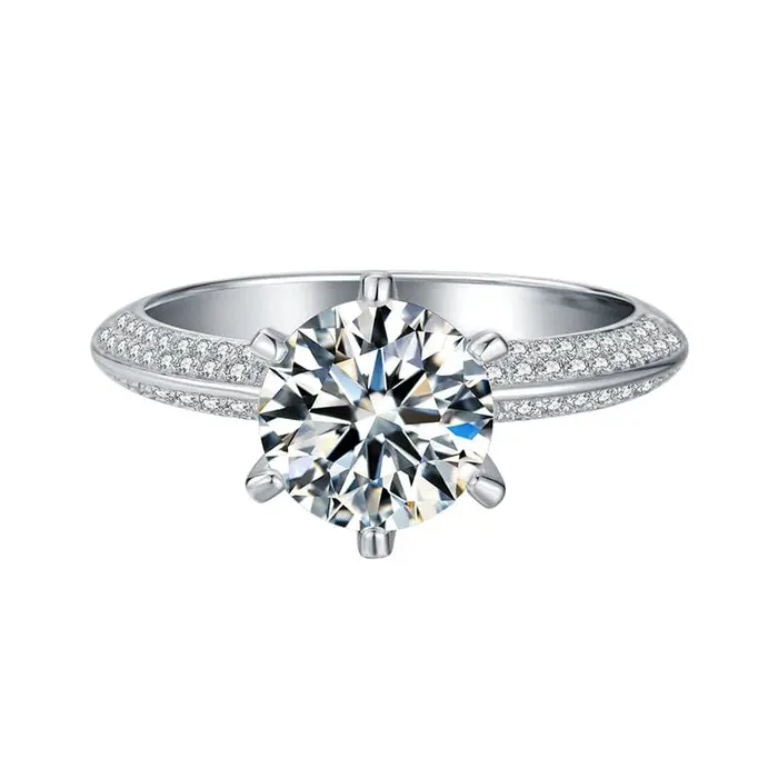Rings VVS Jewelry 2CT Moissanite 925 Sterling Silver Ring
