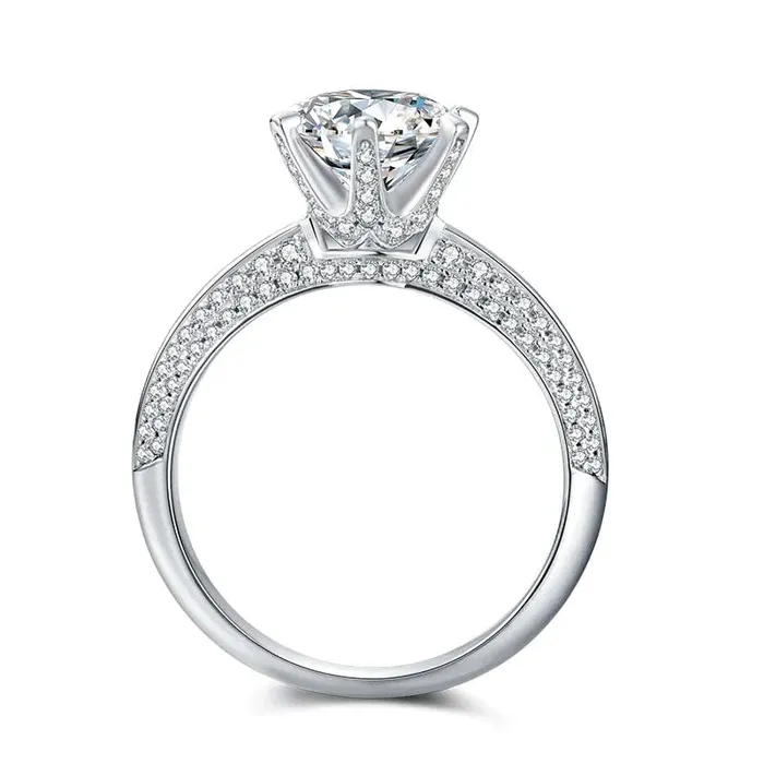 Rings VVS Jewelry 2CT Moissanite 925 Sterling Silver Ring
