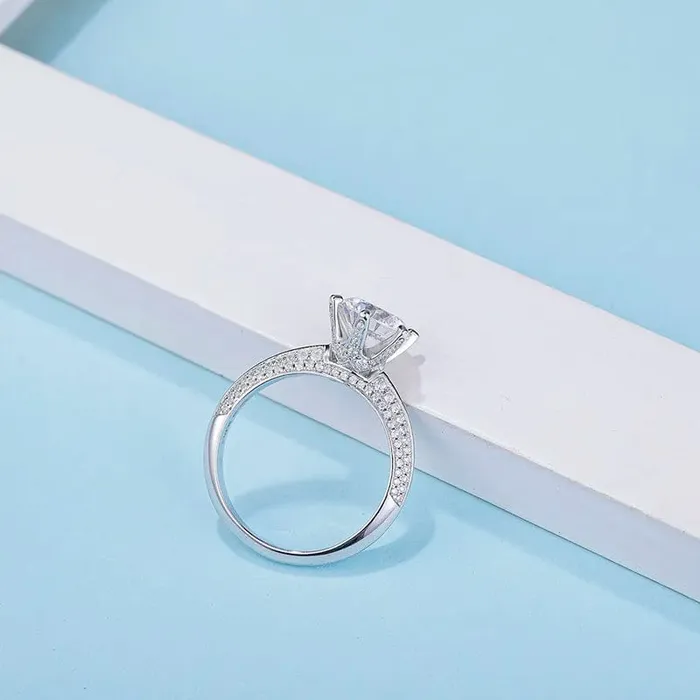 Rings VVS Jewelry 2CT Moissanite 925 Sterling Silver Ring