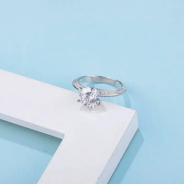 Rings VVS Jewelry 2CT Moissanite 925 Sterling Silver Ring