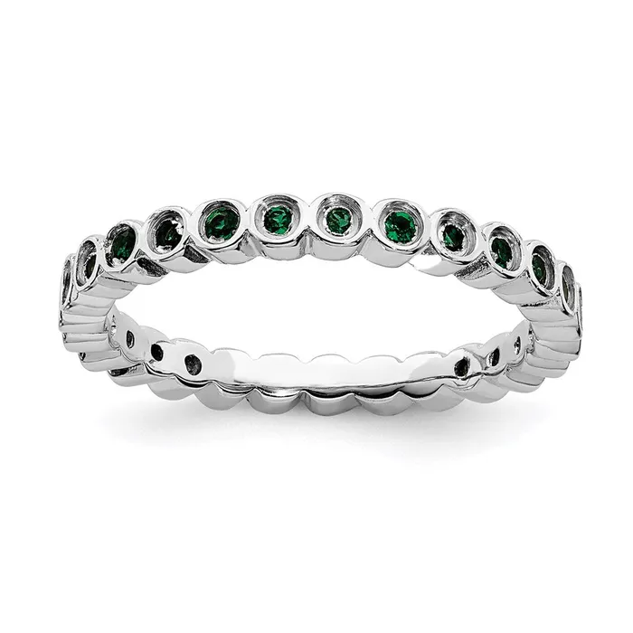 Stackable Expressions Rings Sterling Silver Stackable Expressions Created Emerald Ring QSK366 Stackable Expressions Rings Sterling Silver Stackable Expressions Created Emerald Ring QSK366