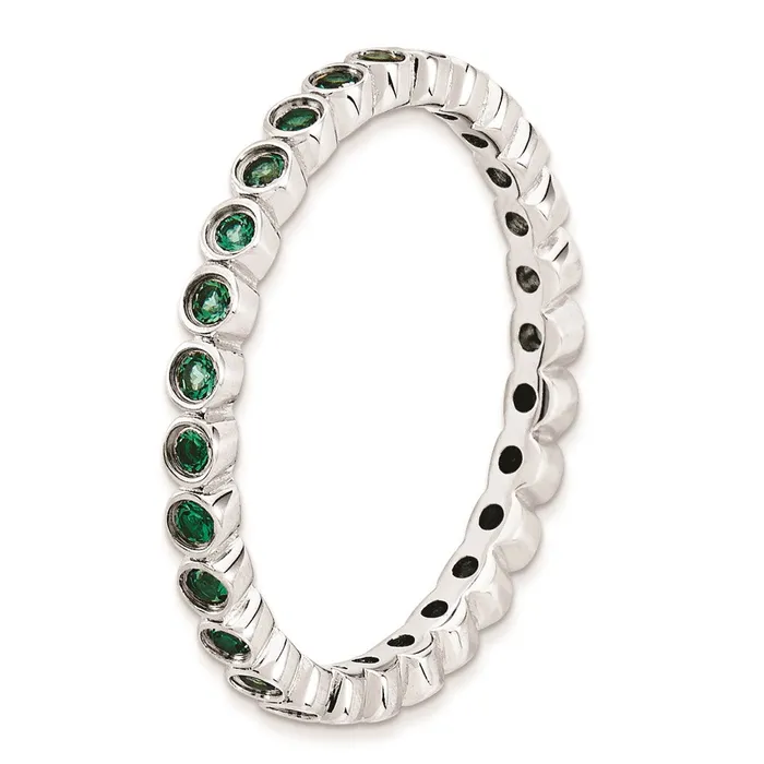 Stackable Expressions Rings Sterling Silver Stackable Expressions Created Emerald Ring QSK366 Stackable Expressions Rings Sterling Silver Stackable Expressions Created Emerald Ring QSK366