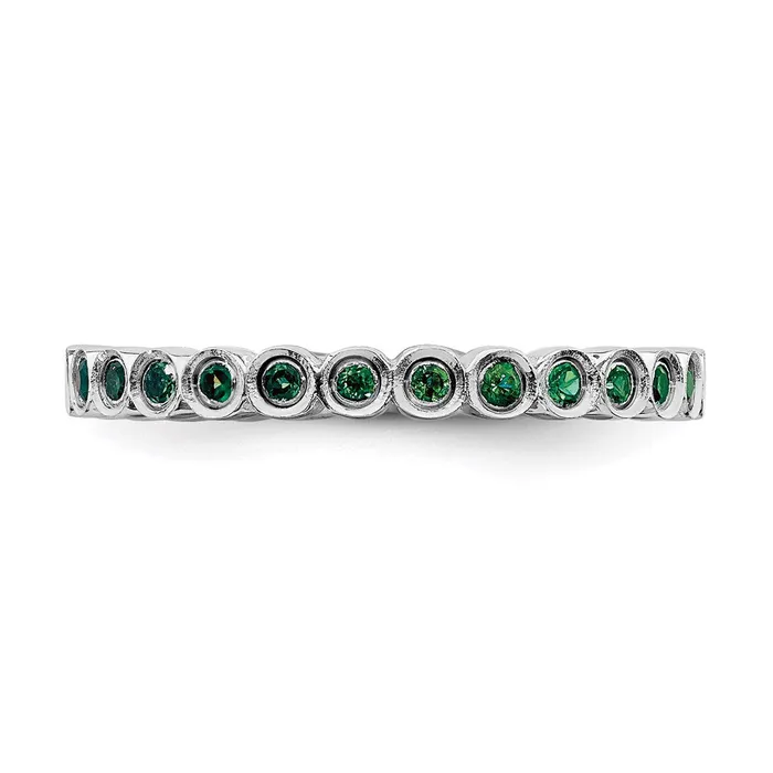 Stackable Expressions Rings Sterling Silver Stackable Expressions Created Emerald Ring QSK366 Stackable Expressions Rings Sterling Silver Stackable Expressions Created Emerald Ring QSK366