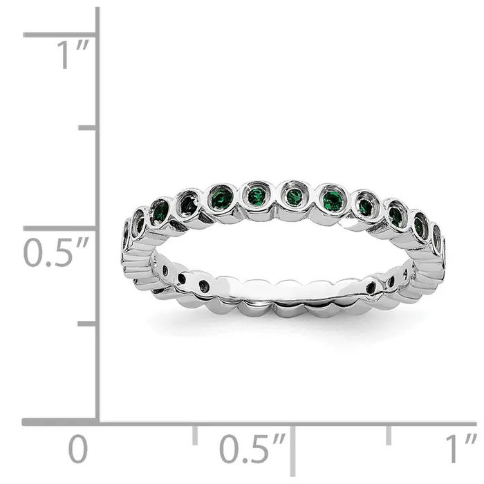 Stackable Expressions Rings Sterling Silver Stackable Expressions Created Emerald Ring QSK366 Stackable Expressions Rings Sterling Silver Stackable Expressions Created Emerald Ring QSK366