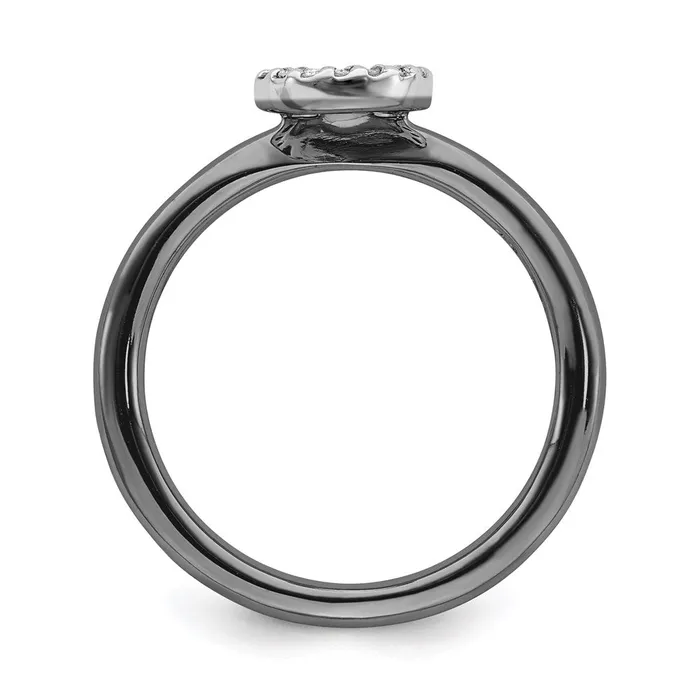 Stackable Expressions Sterling Silver Stackable Expressions Blackplated Halo Dia Ring QSK1993 Rings Stackable Expressions Sterling Silver Stackable Expressions Blackplated Halo Dia Ring QSK1993 Rings