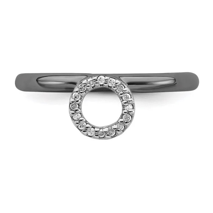 Stackable Expressions Sterling Silver Stackable Expressions Blackplated Halo Dia Ring QSK1993 Rings Stackable Expressions Sterling Silver Stackable Expressions Blackplated Halo Dia Ring QSK1993 Rings