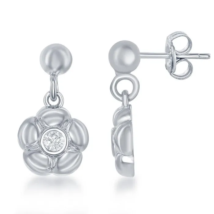 Sterling Silver Shiny J Necklace and Earrings Set Classic Earrings Sterling Silver Shiny J Necklace and Earrings Set Classic Earrings