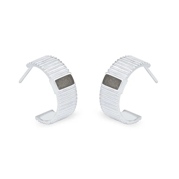 Tessa Open Hoop Cremation Earrings in 14K White Gold closebymejewelry Earrings