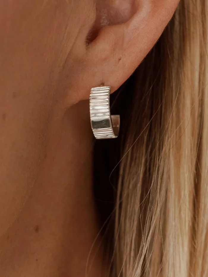 Tessa Open Hoop Cremation Earrings in 14K White Gold closebymejewelry Earrings
