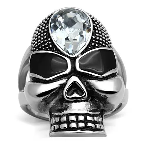 TK1313 High polished no plating Stainless Steel Ring with Top Grade Crystal in Clear Alamode Rings TK1313 High polished no plating Stainless Steel Ring with Top Grade Crystal in Clear Alamode Rings